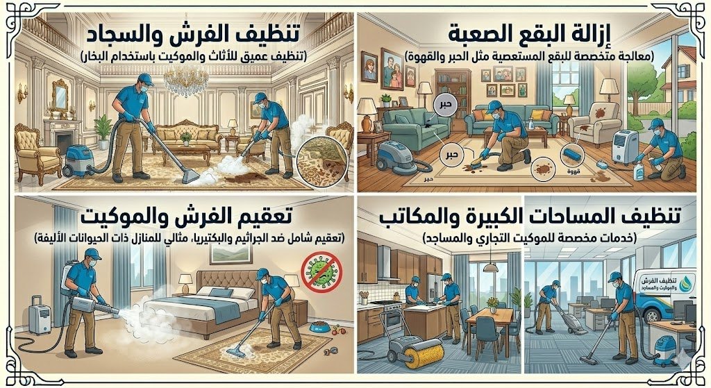 تنظيف الفرش والسجاد والمكت
